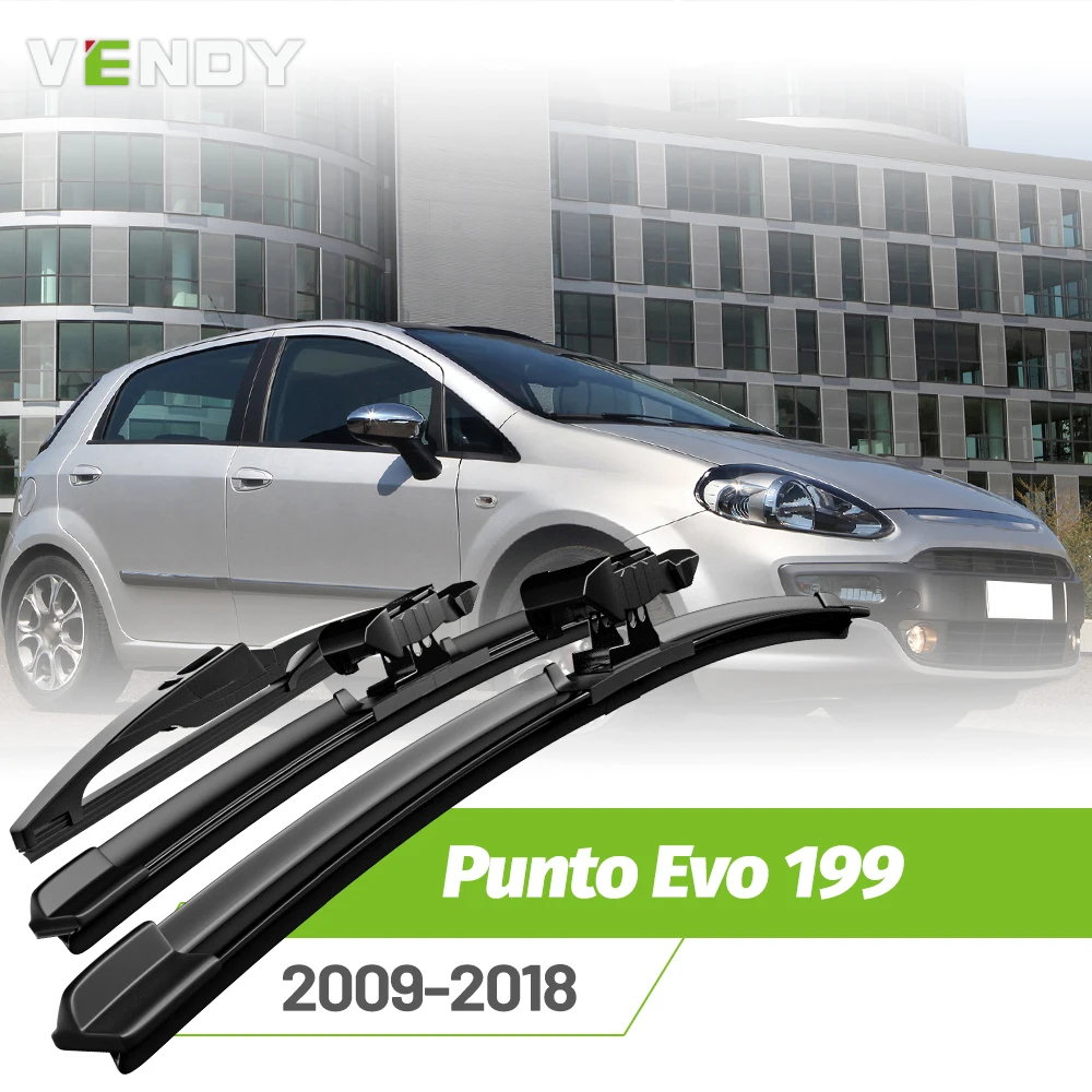

Front & Rear Wiper Blades Set For Fiat Punto Evo 199 2009-2018 Windshield Windscreen Window Rain Brushes 26"+15"+12"