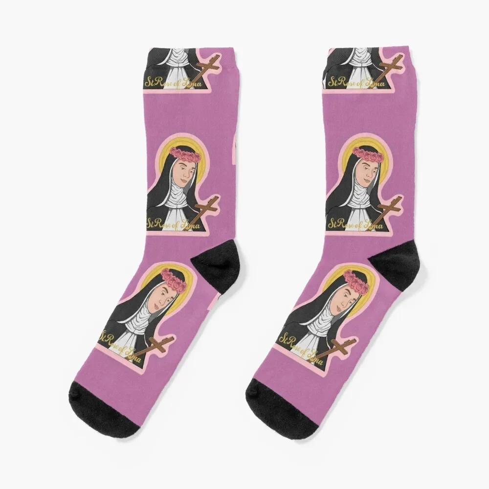 

St. Rose of Lima Socks gym Hiking boots snow Women Socks Men's