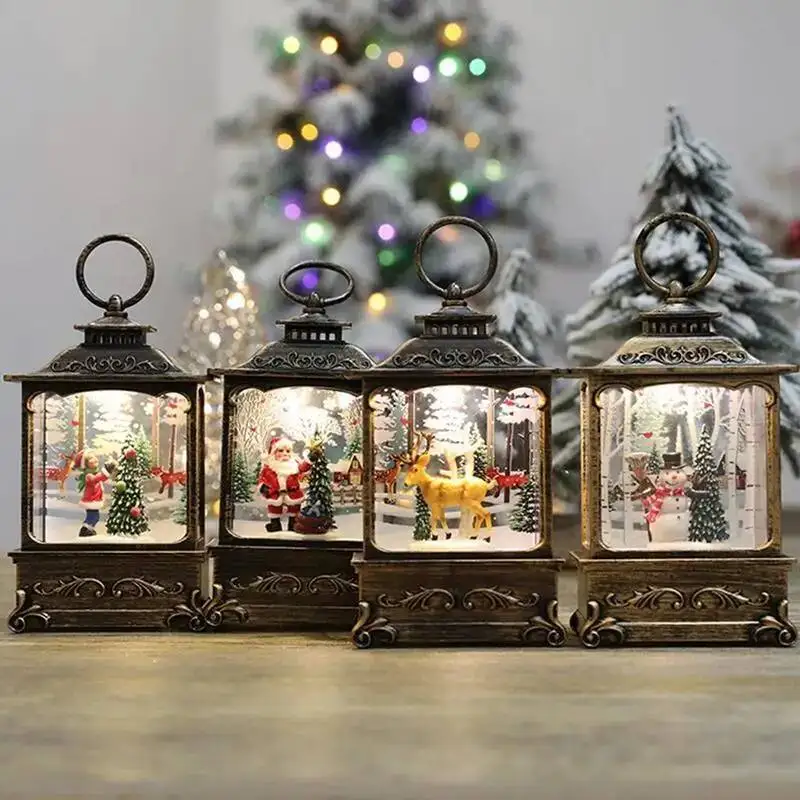 

Christmas Wind Chime Snow Globe Music Box Snowflake Lantern Festive Holiday Gift Home Decoration Accessories
