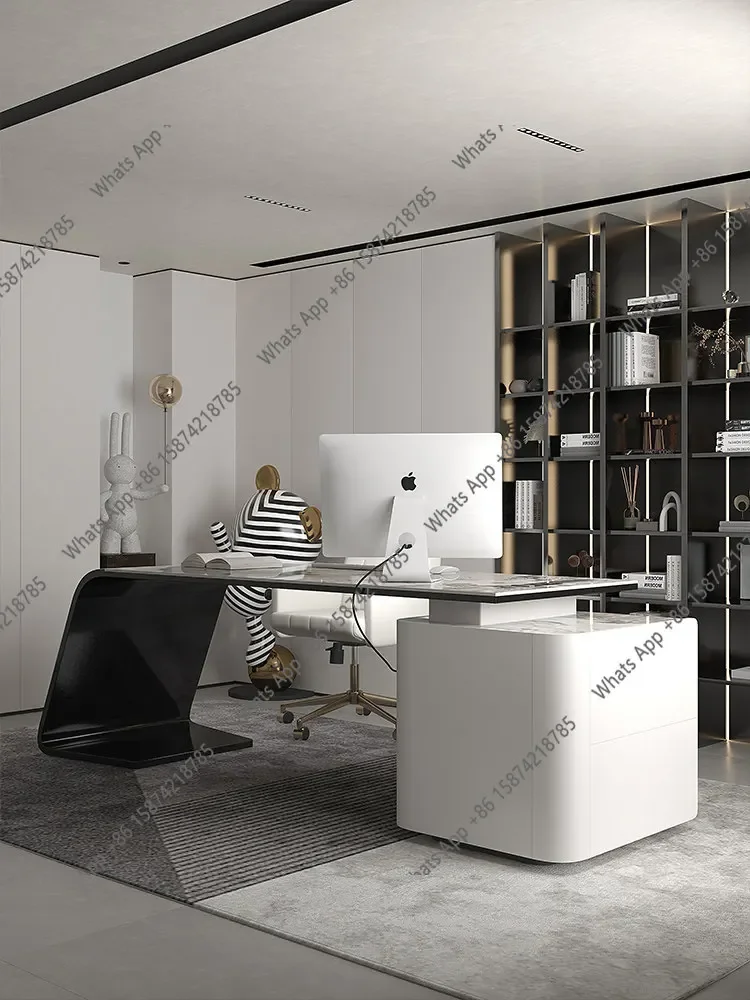 

X Italian Minimalist Designer Living Room Study Desk Slate Home Computer Desk Boss Desk
