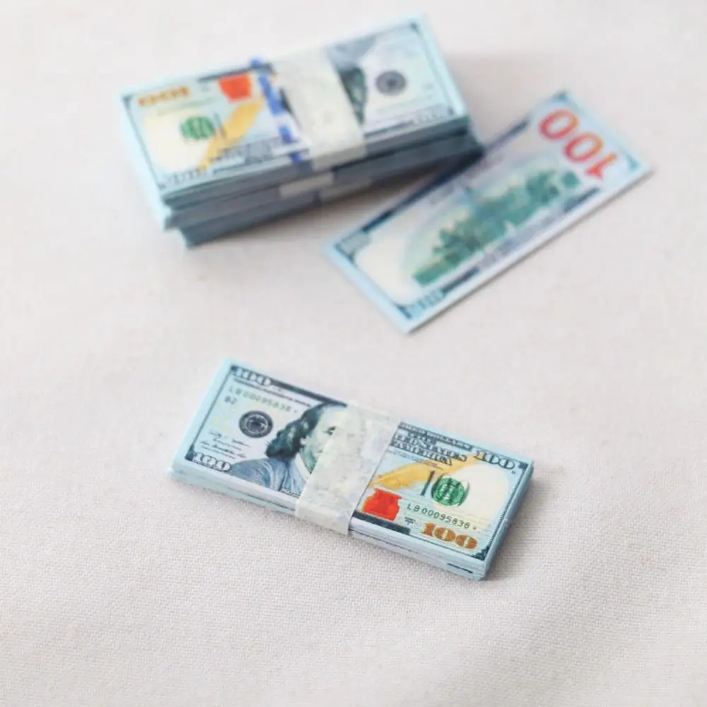 5 pacchi di carta mini dollari nuovi 10 stili banconote carine modello 1/12 giocattoli per case delle bambole 1/12 decorazione della casa delle bambole