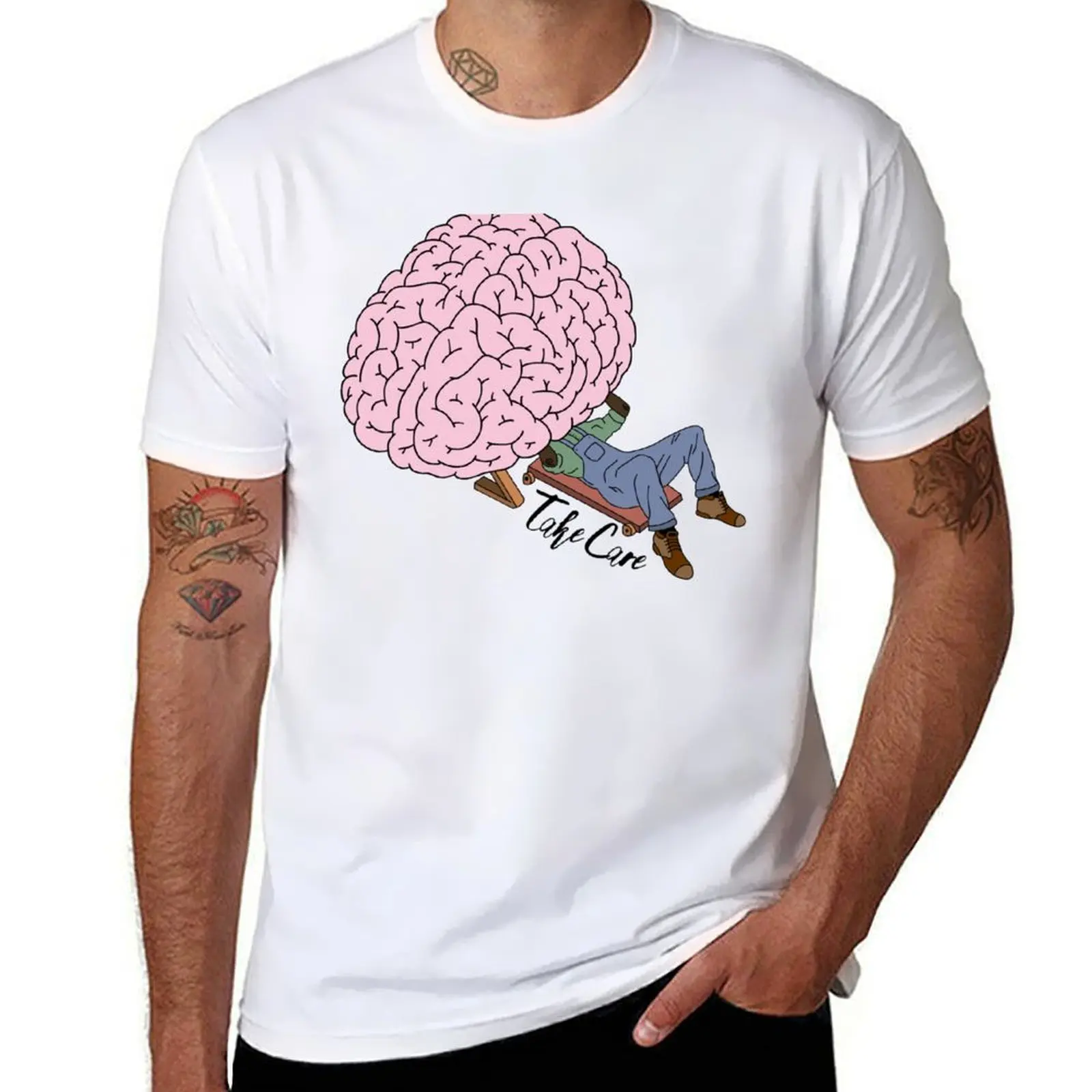 

Mental Health (Take Care) T-Shirt Daily Work Short Sleeve Top