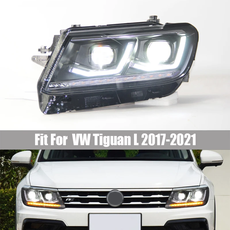 

Фара в сборе подходит для VW Tiguan L 2017 2018 2019 2020 2021 сменная светодиодный ная фара для дневных ходовых огней