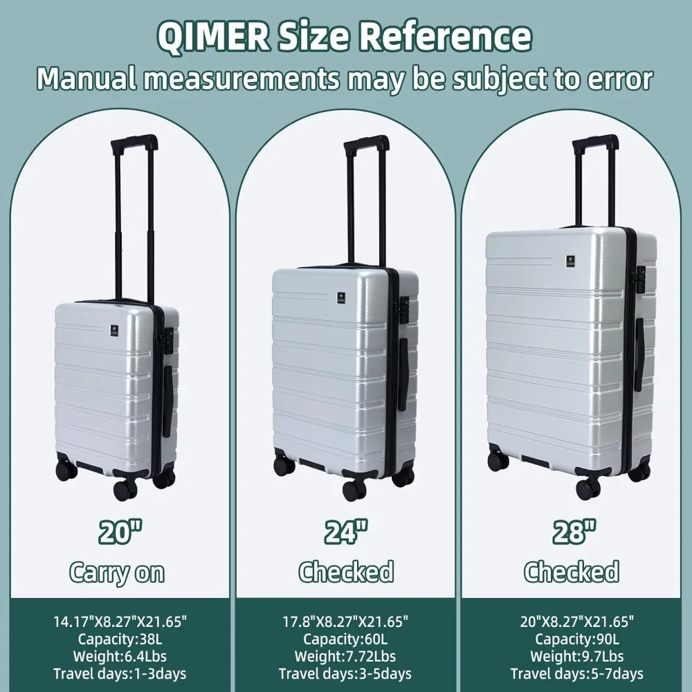 حقيبة دوارة مزدوجة خفيفة الوزن مقاس 22 × 14 × 9 معتمدة من شركة الطيران بقفل TSA YKK بغطاء صلب بسحاب حقيبة حمل للأمتعة للسفر