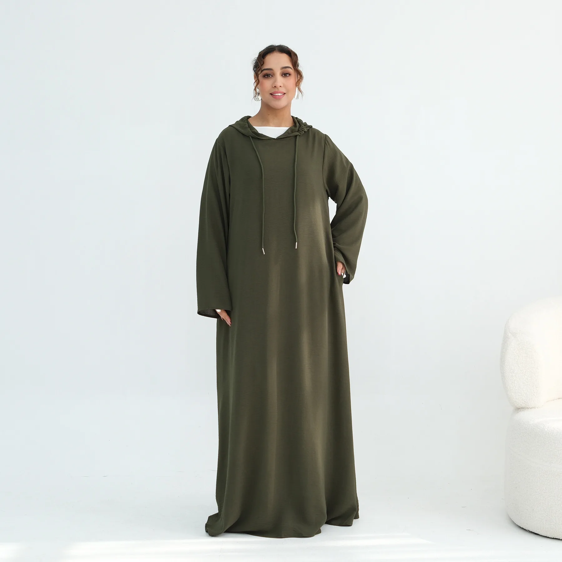 Eid Women Dress Ramadan Abaya Hooded Casual Solid Vestidos Largos Muslim 2026 Jalabiya Morocco Kaftan Dubai Islam Arab Long Robe 4