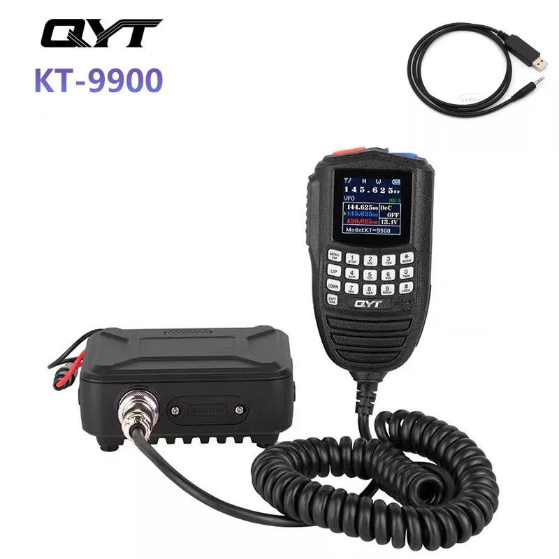 2024 New QYT WP-12 KT-9900 Microphone Display 25W Dual Band Mobile Transceiver Mini Color Screen Ham Radio