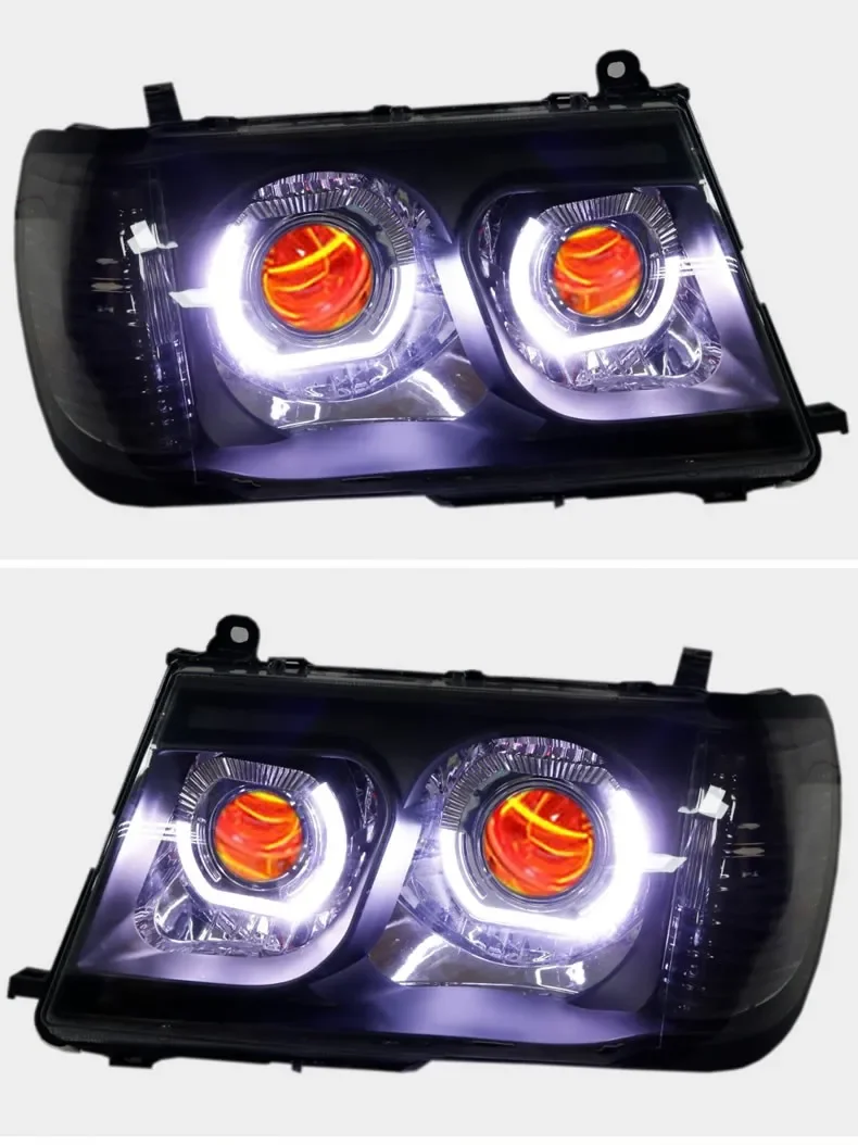 

Автомобильные светодиодные фары DRL дневные ходовые огни для Toyota Land Cruiser LC100 4500 4700 ангельский глаз указатель поворота
