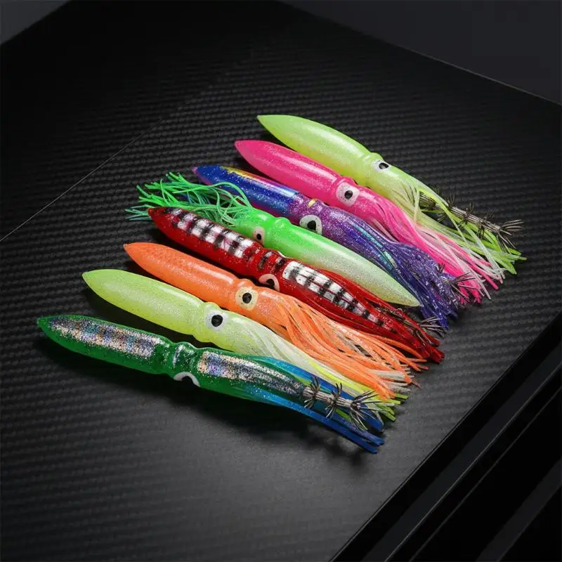 Großer Leuchtender 17,5cm-41cm Tintenfisch-Weichköder für Meeresangeln, Tintenfisch-Skirts, Oktopus-Trolling-Köder, Thunfisch-Köder, Salzwasser-Angelzubehör – Detail 4