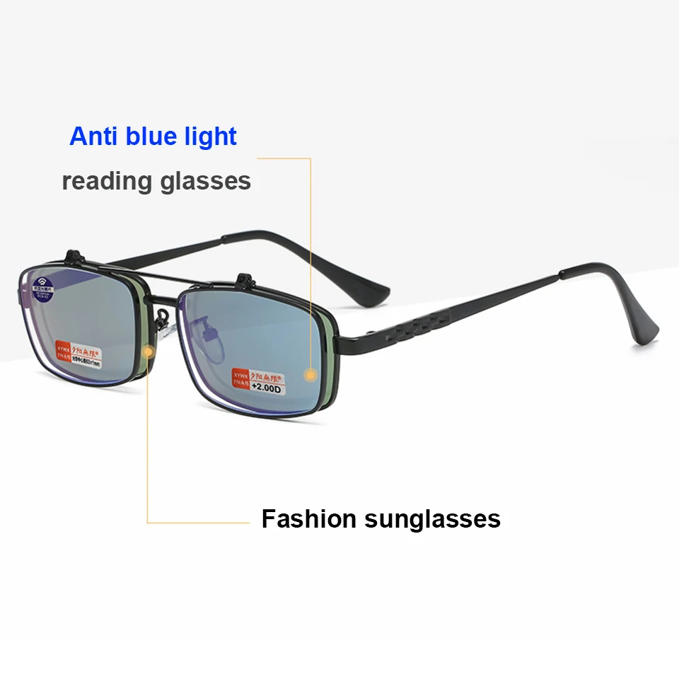 IENJOY Flip Sunglasses Reading Glasses Men Blue Light Blocking Glasses мультифокальные очки Women Clip on Hyperopia Sun glasses