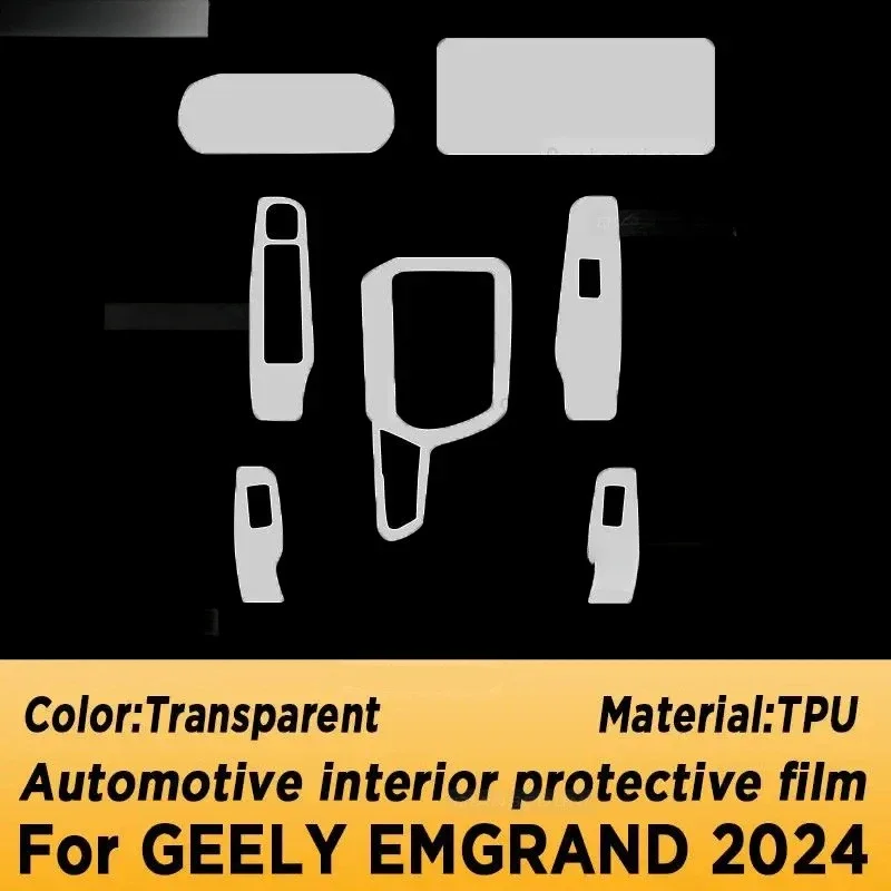 

Для GEELY EMGRAND 2024, панель коробки передач, навигационный экран, автомобильный интерьер, защитная пленка из ТПУ, наклейка против царапин