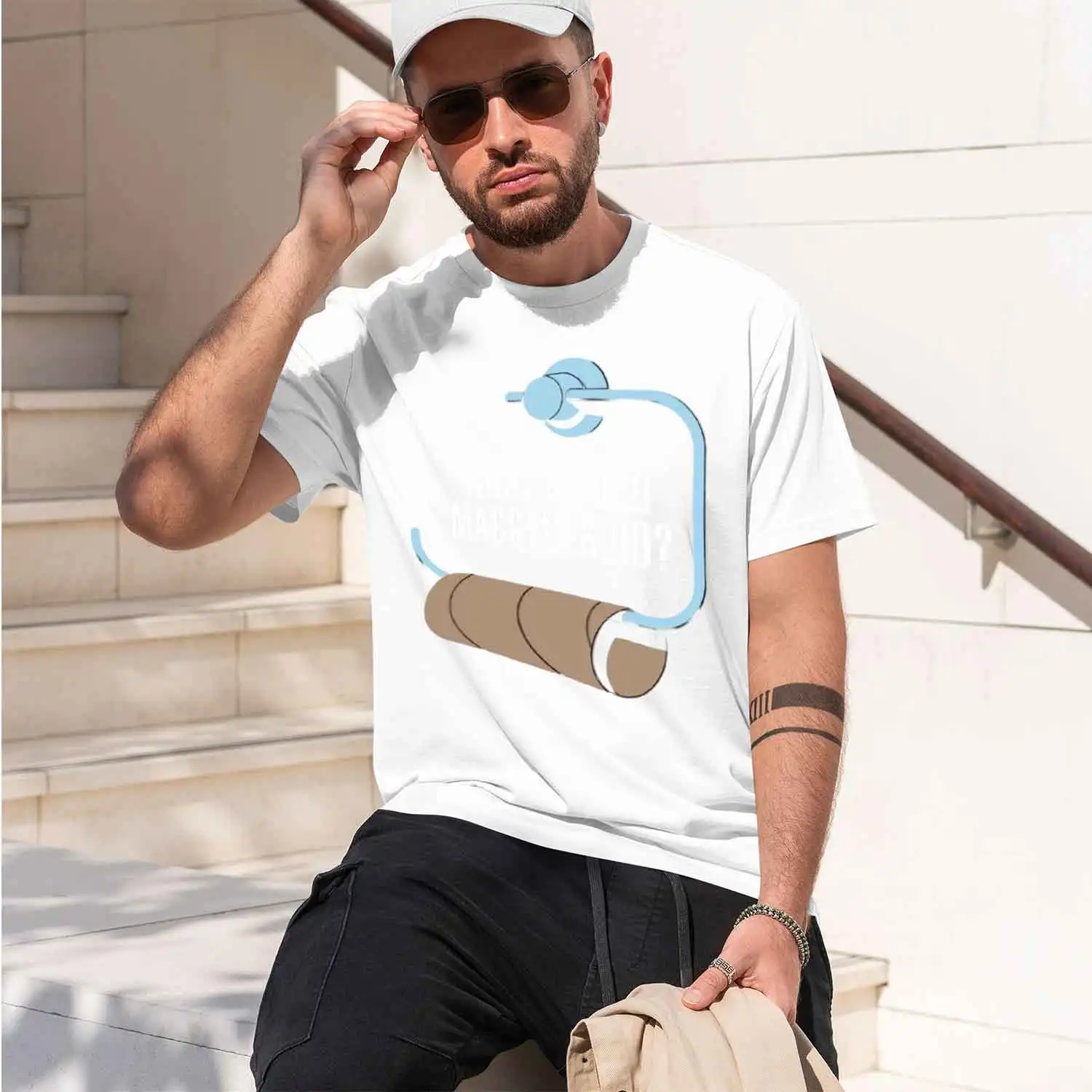 Casual Style Men's T-Shirt What Would gyver Toilet Paper Roll Design Summer And Casual Wear Gift For Dad And 2026 New Model Shor