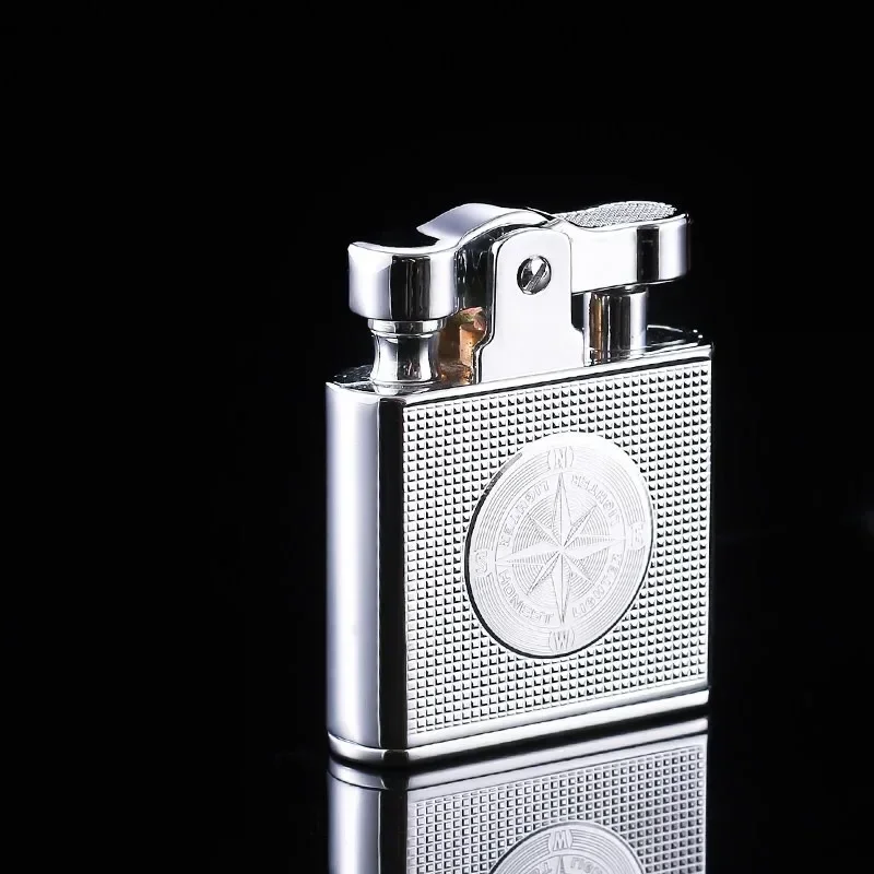 Luxury Waterproof Windproof Kerosene Lighter Retro Copper Cigarette Cigar Lighter Mens Smoking Tool Men Gift Gadgets