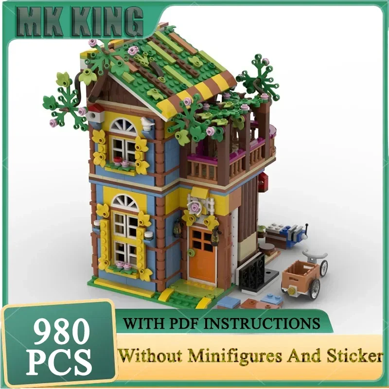 

Городской вид на улицу Moc, строительный блок, модульная модель магазина пчеловода, технология, кирпич, сделай сам, сборная игрушка для праздничного подарка