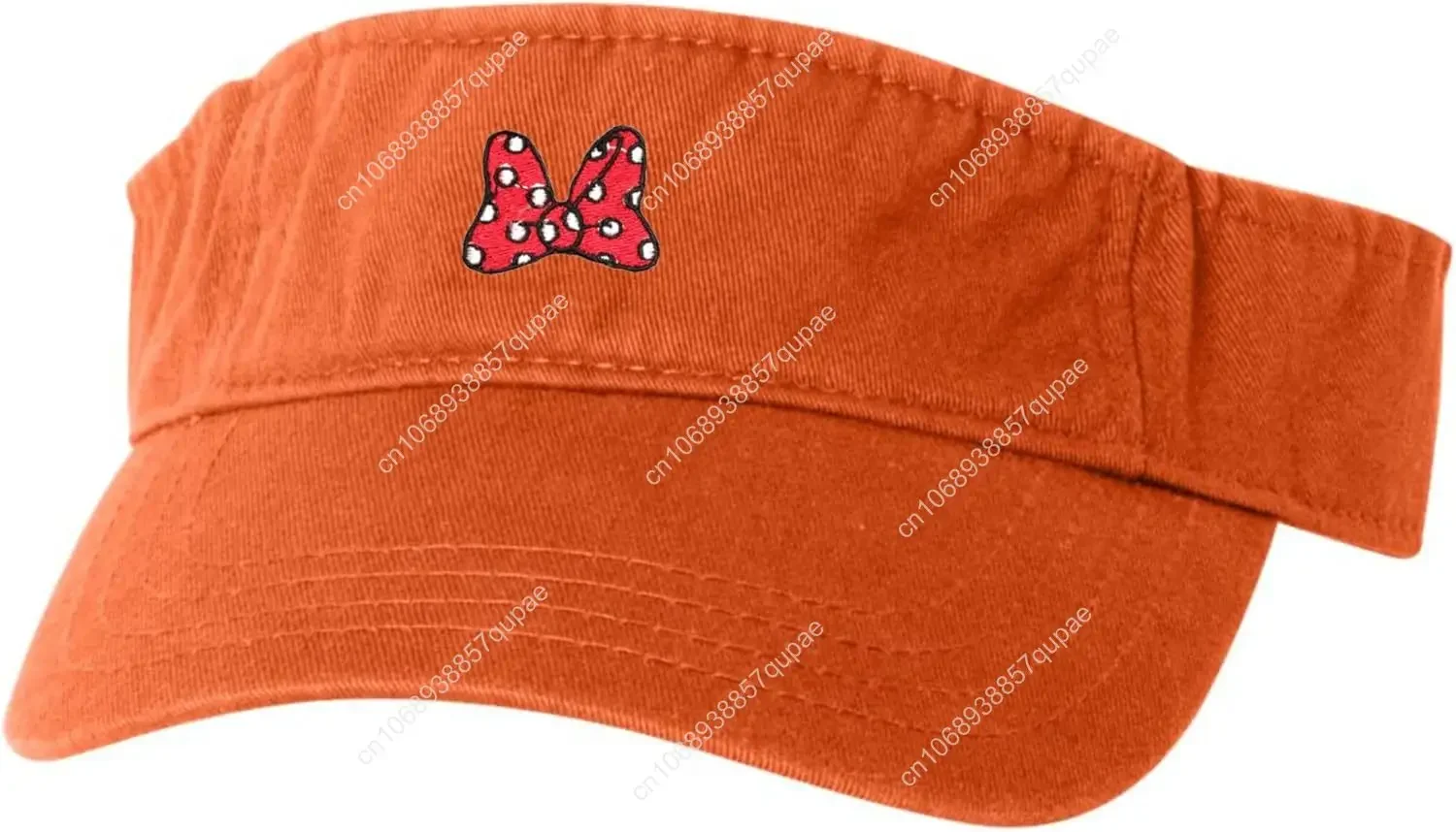 Go All Out Adult Red Bow with Polka Dots Embroidered Visor Dad Hat
