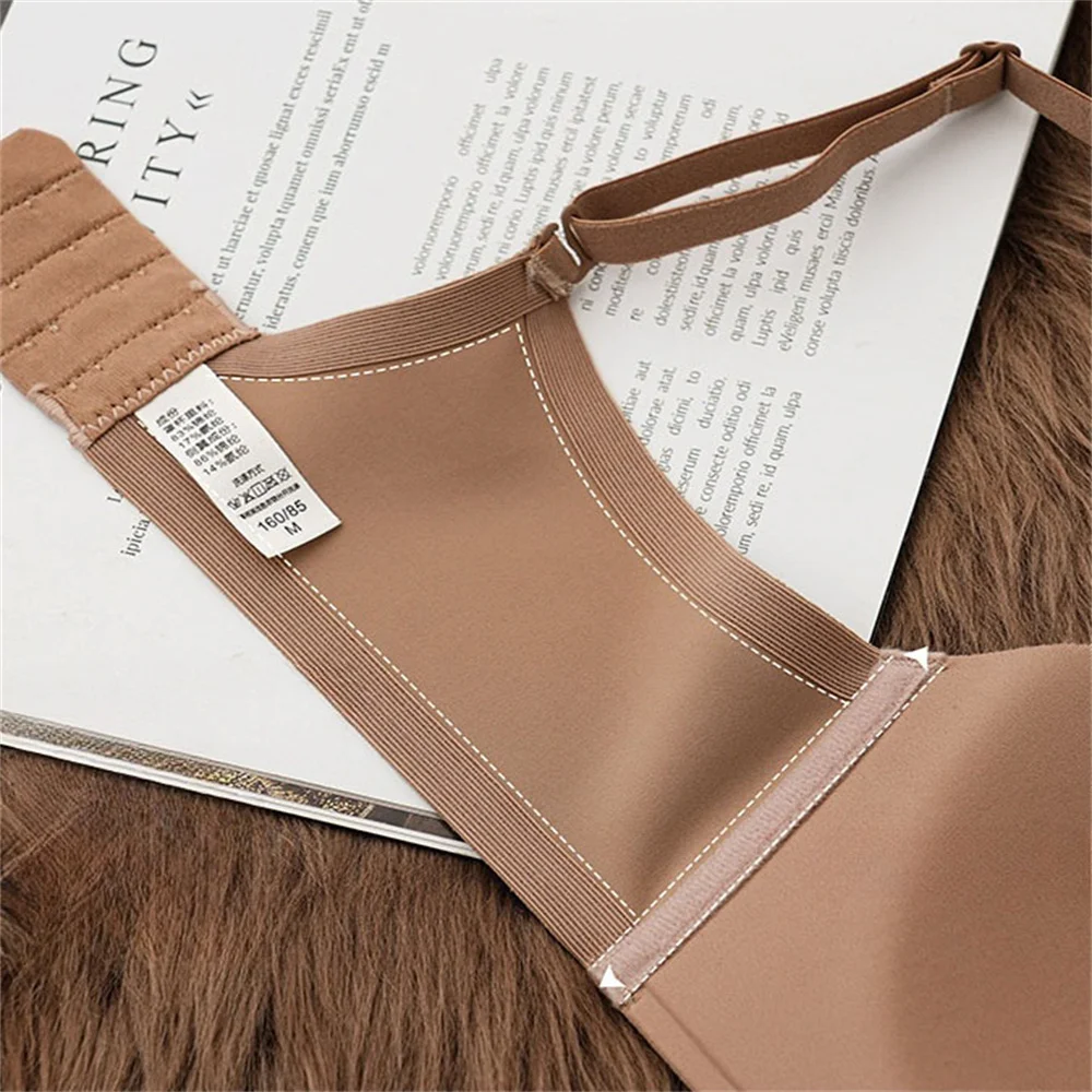 Picture 7: KUCLUT  Seamless Half Cup Bra Smooth Surface Top Support Thin And Comfortable Without Steel Ring Bra One Piece Seamless Half C