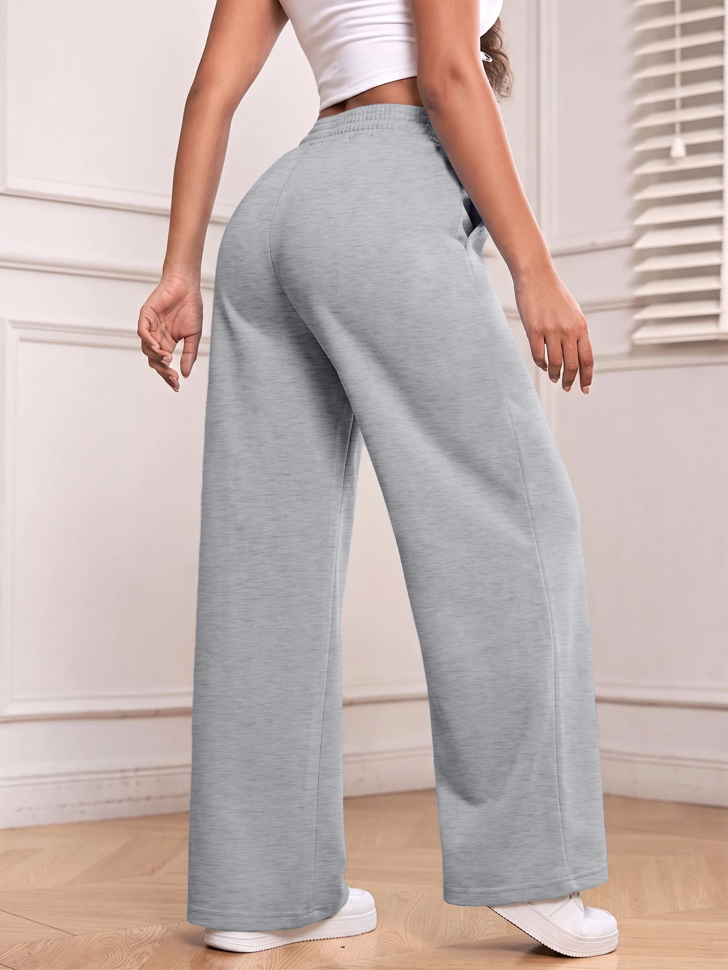 Gen‑Z Straight Sweatpants, Functional Side Pockets for Spring‑Fall Urban Stroll & Vacation Outfits
