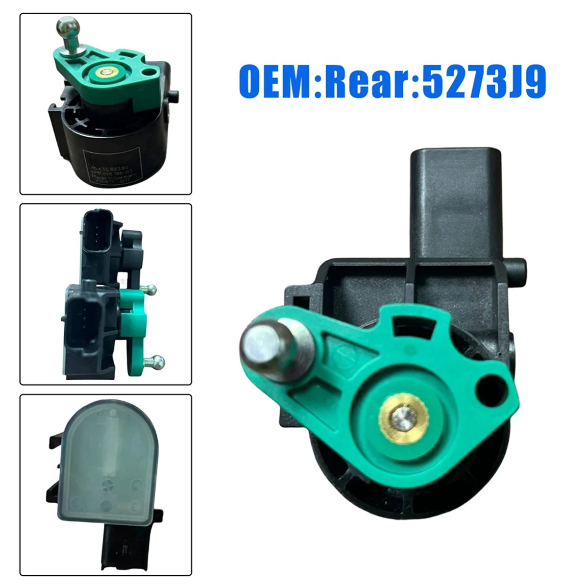 New Rear Body Height Sensor 5273J9 9663696880 for Peugeot 508 508SW Citroen C5 C6,Black & Green