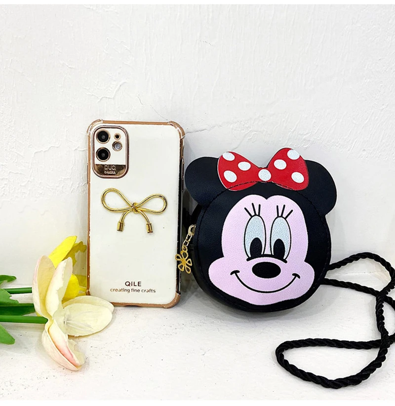 Disney Mickey Shoulder Bag Cute Cartoon Mickey Mouse Mini Crossbody Bags for Girls Fashion Coin Purse Kids Birthday Gifts