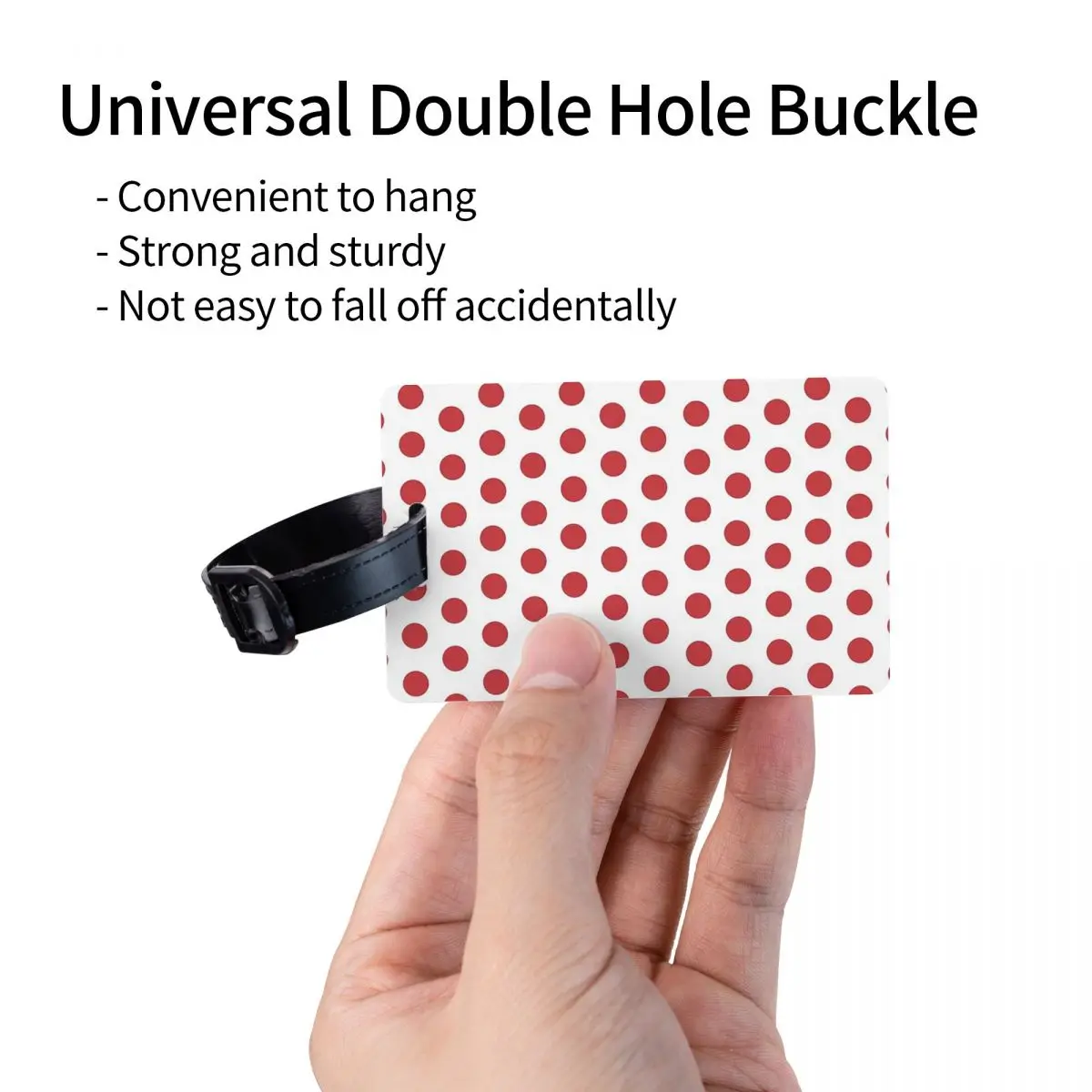 Red Polka Dot On White Luggage Tags Suitcase Accessories Travel Baggage Boarding Tag Label Holder ID Name Address