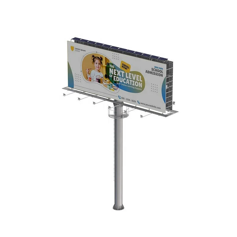 Heavy Load Unipole Billboard Steel Frame Outdoor Single Pillar Advertising Tower for Roadside Billboard Installation