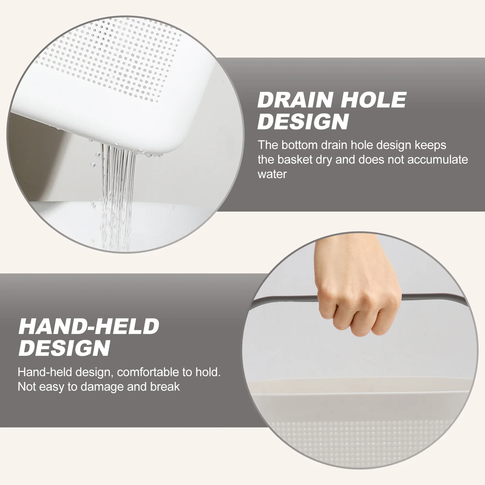 

1Pcs Handheld Storage Basket Wash Organizer Premium Plastic Draining Bottom Fast Dry Toiletry Container for Home Travel