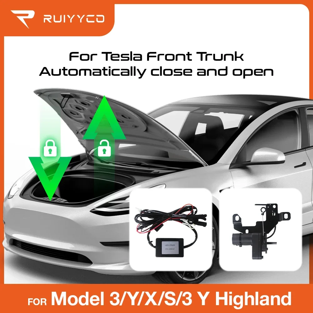 

For Tesla Model 3/Y/S/X Highland 2025 Electric Suction Front Trunk Closer with Knock Open Sensor Enhance Convenience and Access