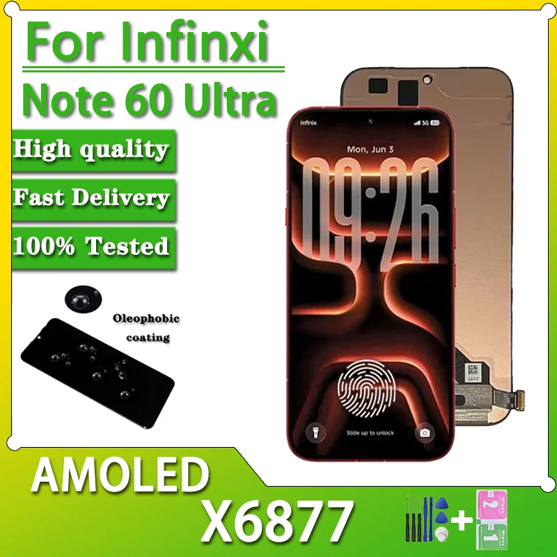 6.78''AMOLED For Infinix Note 60 Ultra X6877 LCD Display Screen Touch Digitizer For Infinix Note60 Ultra LCD Repair Parts