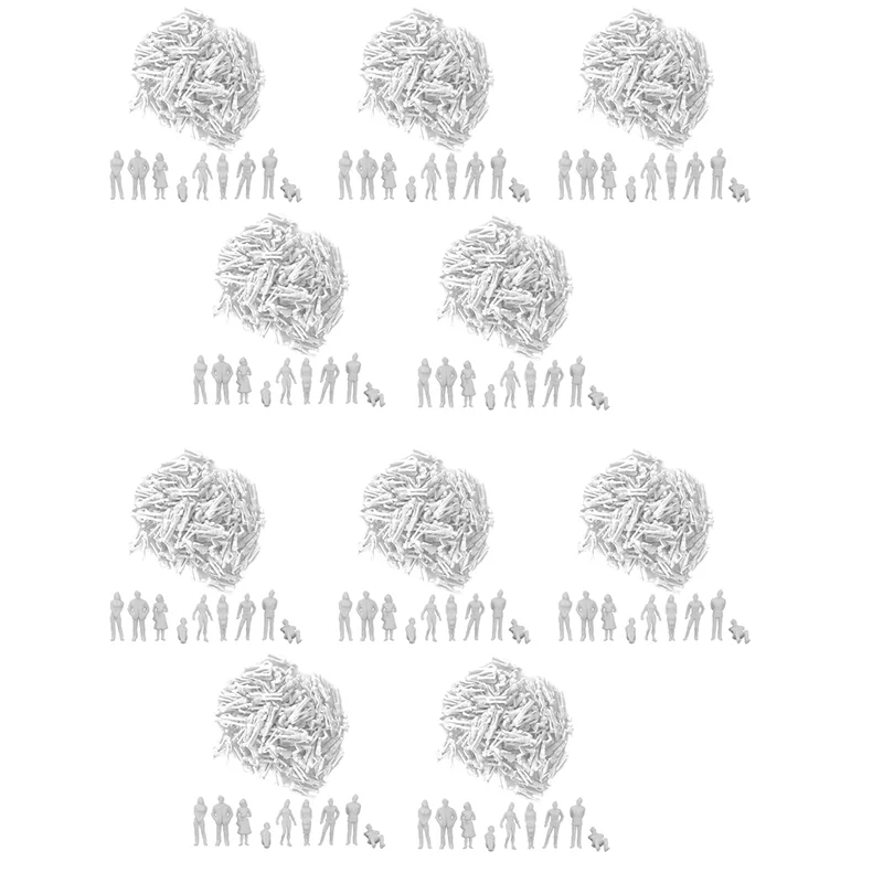 DELAM-1:50 Weiße Figuren, Architekturmodell, menschliche Skala, HO-Modell, Kunststoffvölker, 20 Stück