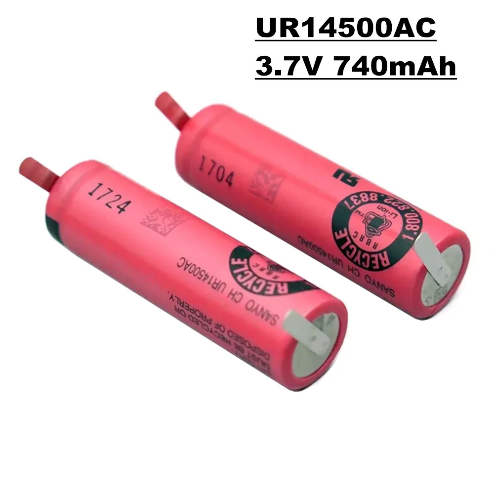 1-2 uds UR14500AC 740mAh 3,7 V batería recargable de iones de litio para cepillo de dientes eléctrico Braun Oral B iO4/iO5/iO6/iO7/iO9/iO8 3758 3759