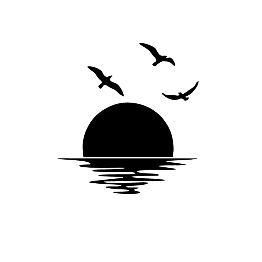 

Car Styling Sunrise Decals And Sea Stickers Waterproof SUV Camper RV Vinyl Film Sticker Accessories Parts