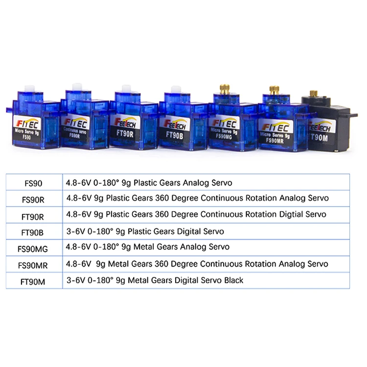 2 個の Feetech Fs90 FS90R 9G マイクロサーボ Geekservo モーター 180 度または連続回転バージョン マイクロビットサーボ