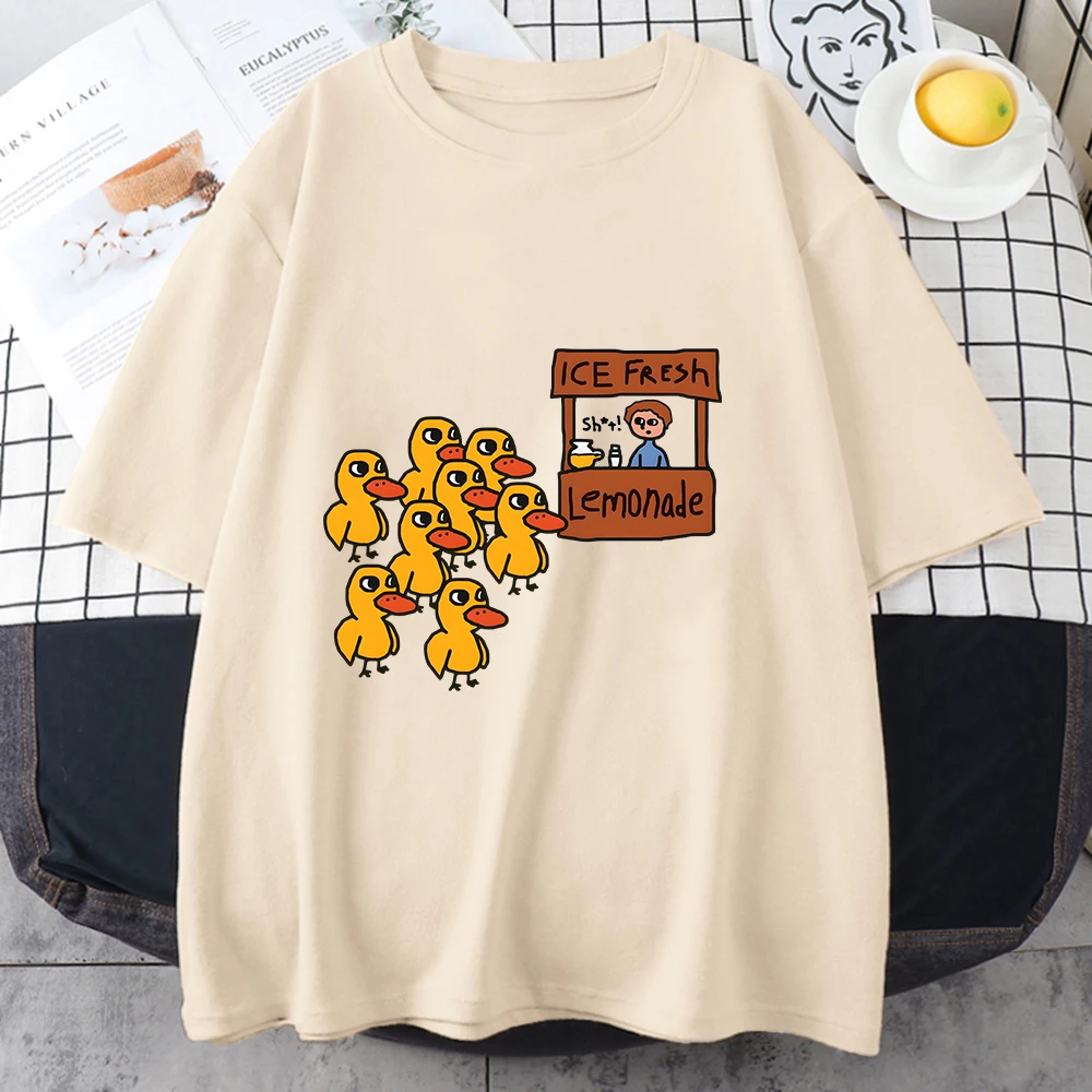 The Duck Song Got Any Grapes Women T-shirt Summer Vintage Tops Cartoon Cute Style Shirts Oversizes Loose Casual Custom Clothes