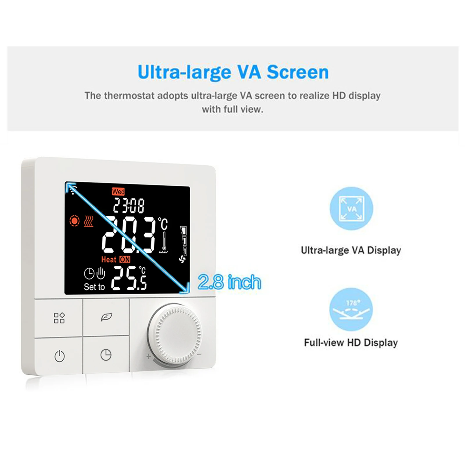 Floor Heating & Fan Coil for 2 Pipe System Thermostat WIFI/485 Modbus with Application & Voice Control Intelligent Programmable