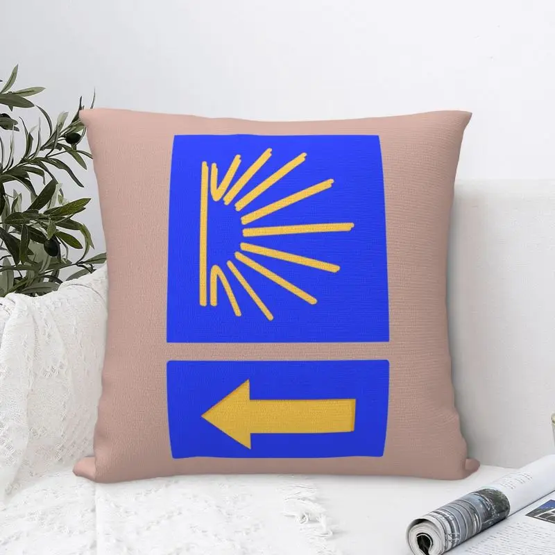 Custom Camino De Santiago Compostela Pilgrim Walk Modern Throw Pillow Covers Cushions Cover for Sofa