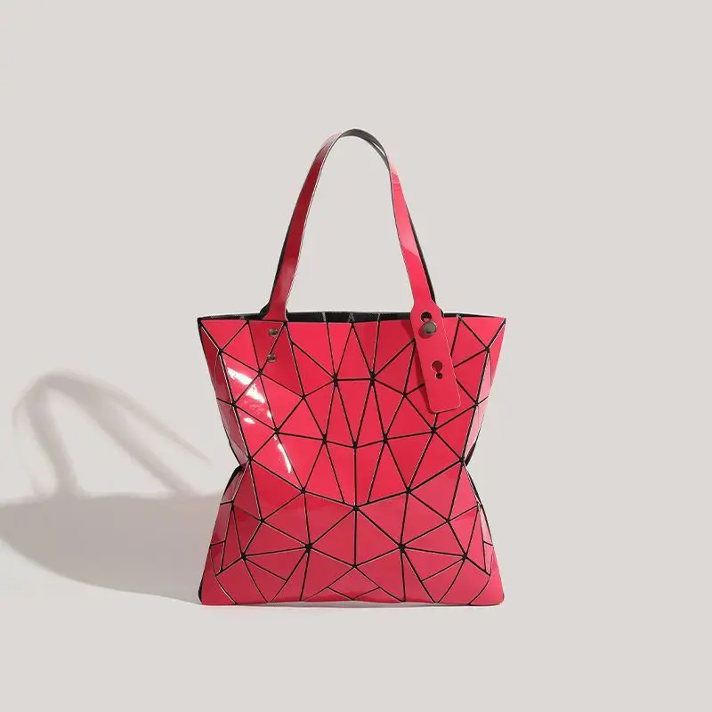 New laser patchwork geometric rhombus bag shoulder tote bag six compartments sequined women's bag large capacity tot