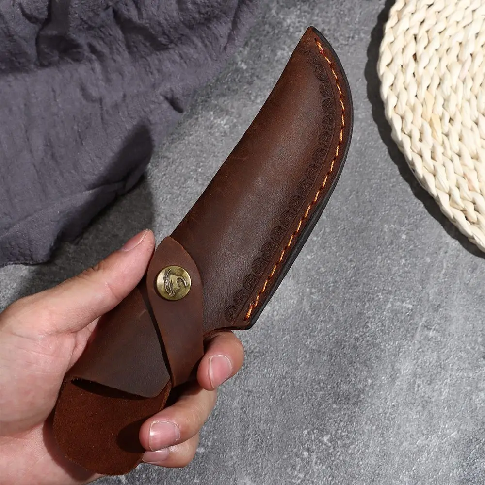 Knife Protective Cover Leather Sheath Belt Knife Sheath Leather Sheath With Waist Belt Buckle Pocket Multi-function Tool