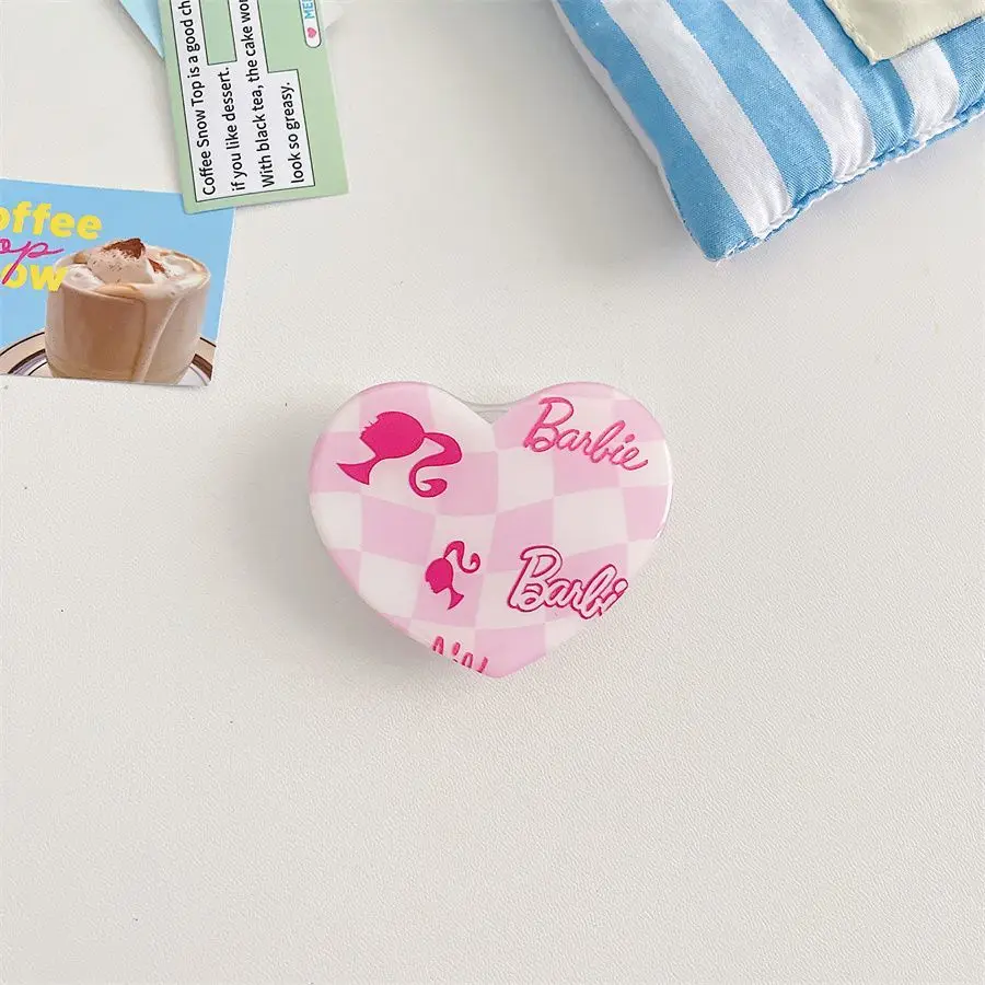 Anime Cartoon Pink Barbie Girly Heart Letter Pink English Sticky Mobile Phone Stand Sticky Desktop Stand Cell Accessory Holder