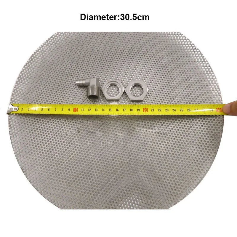 12\'\'(30.5cm) Stainless Steel False Bottom for Homebrew Pot - Converts Into a Mash Tun Homebrew Equipment Kettle 3/8\'\' Barb Tools