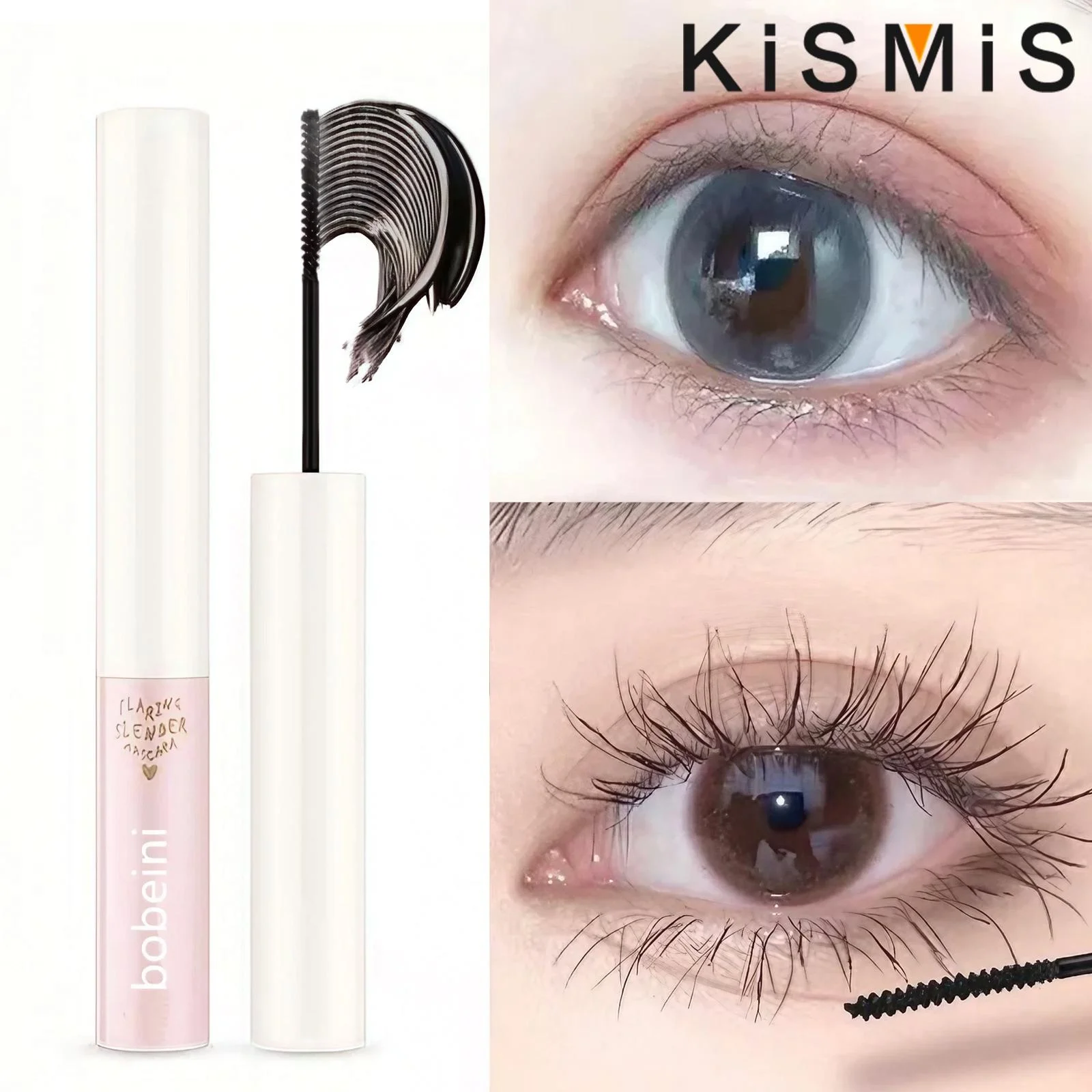 Kismis ultra feine Mascara mit kleinem Bürsten kopf-3D-Wimpernverlängerung, Verlängerung und langlebige schwarze Wimpern tusche für Wimpern