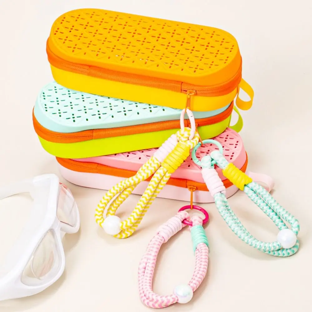 Portable Swimming Glasses Case Large Capacity Drain Hole Soft Glasses Protector Multifunctional Breathable