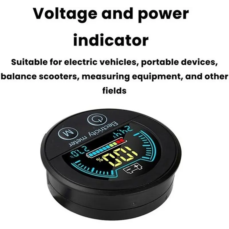 [NEWA64Z!】 Waterproof Round Digital Battery Capacity Indicator Voltmeter DC 7-100V For Acid, Ternary Lithium Iron Phosphate Batt