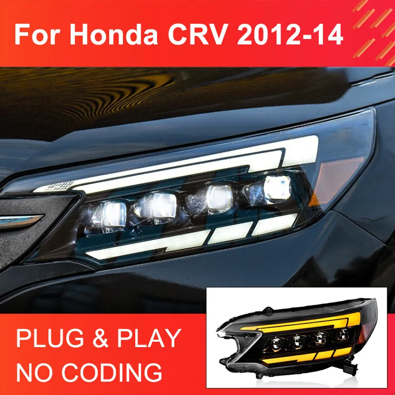 

LED Headlight Assembly for Honda CRV CR-V 2012 2013 2014 Headlights Plug and Play with DRL Dynamic Turning Animation Head Light