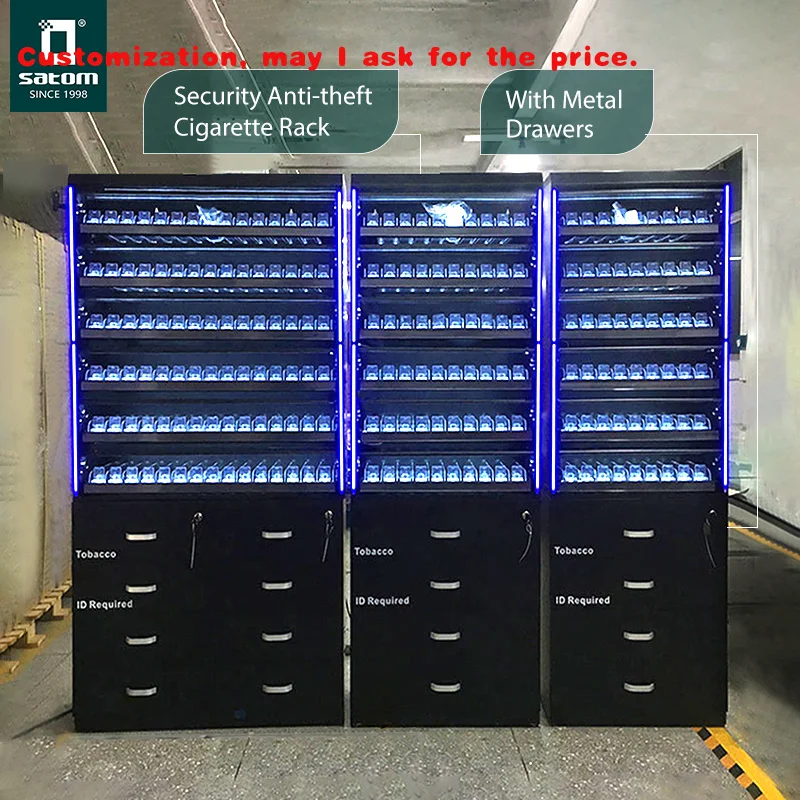custom.Under Counter Pusher Shelves Gantry Gondola Wood Fixtures Drawer Sales Display Cabine