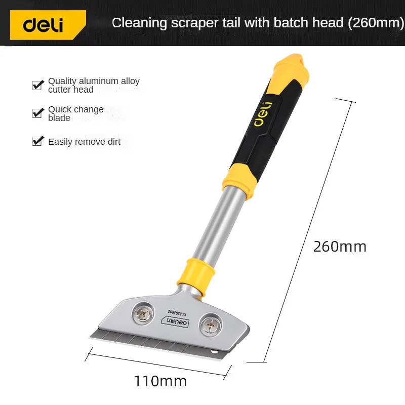 Deli Portable Cleaning Knife Cleaning Shovel Cutter Glass Floor Tiles Scraper Blade Seam Removal Household Kitchen Hand Tool