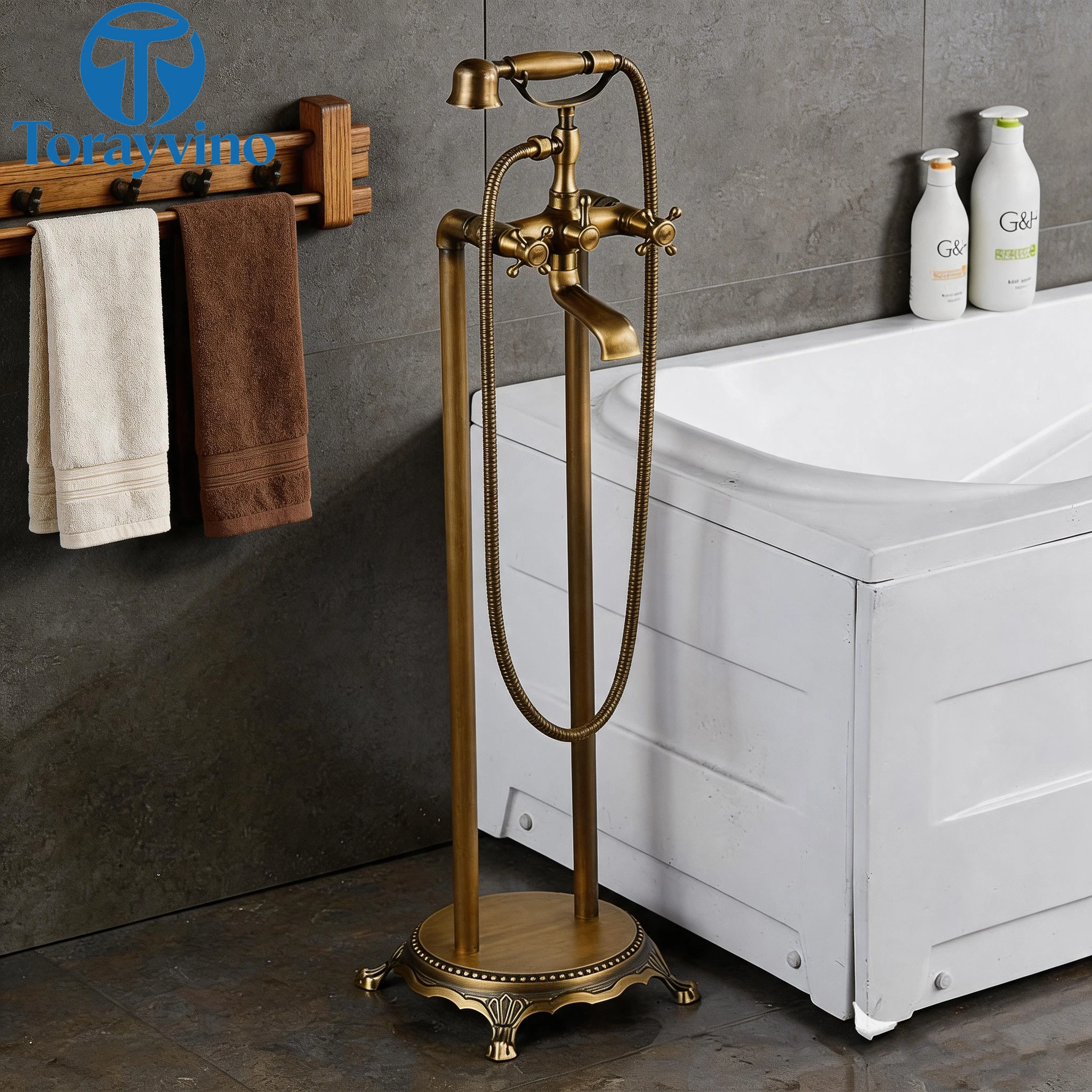 Torayvino antieke badkuip douc - Freestanding Bathtub Filler Faucet Floor recensie en prijs
