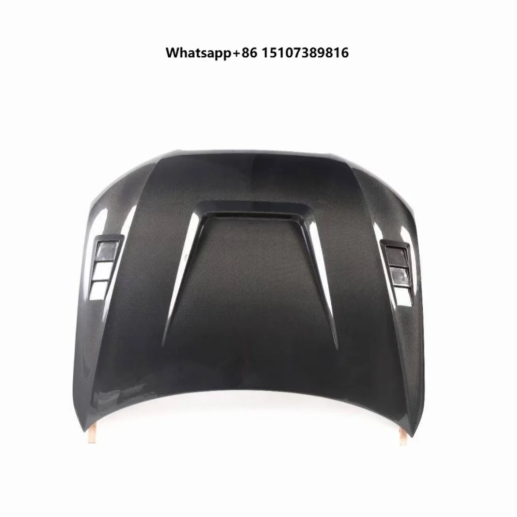 Perfect Fit A4 B8 Carbon Fiber Hood with Clips New Engine Cover Bonnet for Car