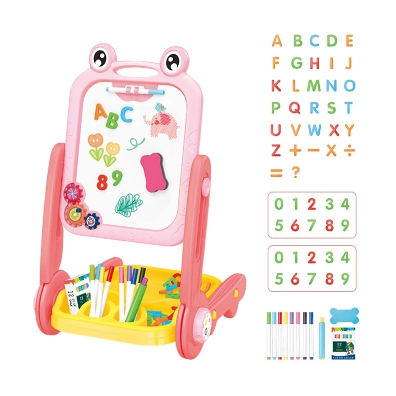 Interaktywna tablica magnetyczna Dwustronne powierzchnie kasowalne Kształt żaby Stabilny stojak Art Edukacyjna zabawka dla 15UB