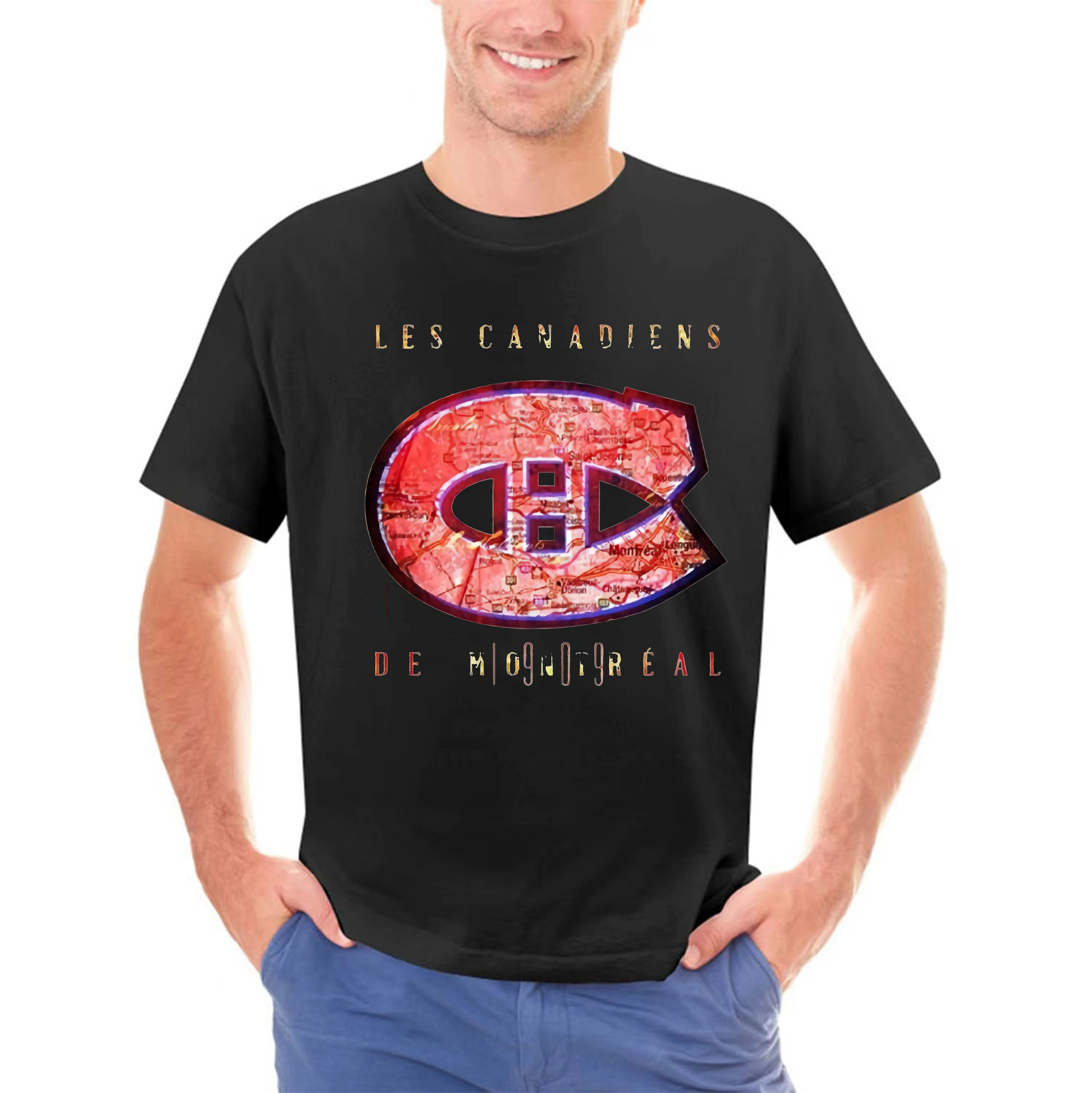 Short Sleeve Tops SiMaxq Show Time Amazing Les Canadiens Icon Be Montreal Short Sleeve T-shirts For Men T Shirt