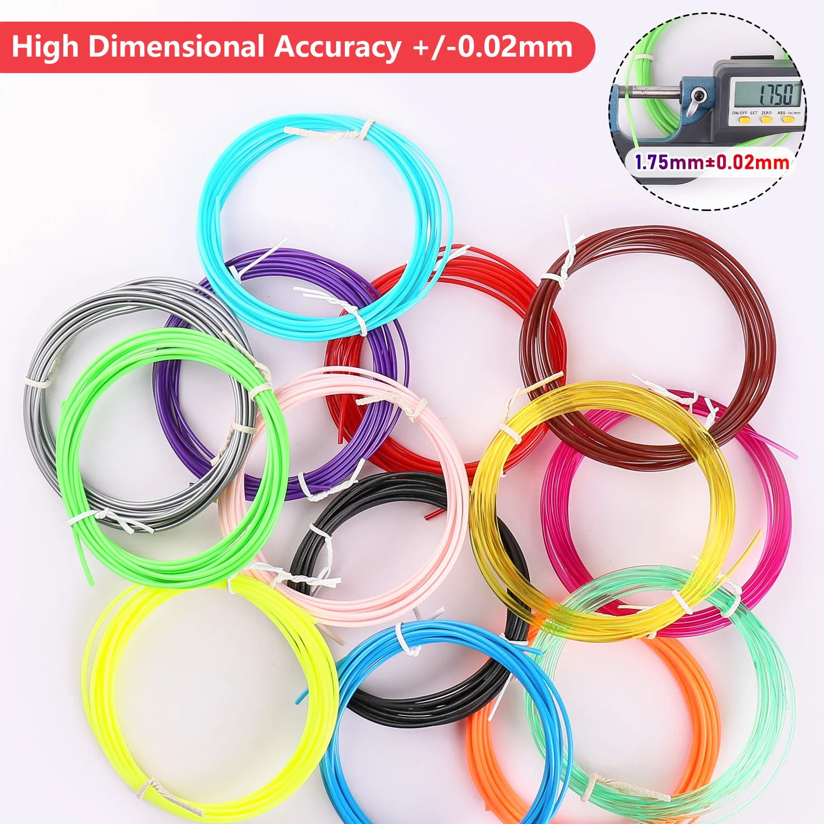 10/20/30 Colors 3D Pen Filament 1.75mm PLA, Each Color 16.4 Feet(5m), Total 492 Feet (150m) 3D Pen Filament, Random Color