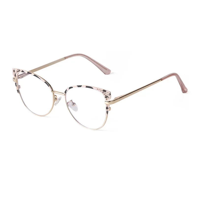 KUXA النساء القط النظارات الجوف خارج نظارات وصفة قصر النظر مد البصر العدسات المسافة القراءة وصفة طبية الرؤية نظارات معدنية